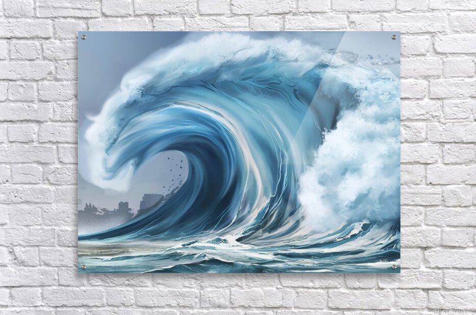 big tsunami sea wave 1 by IonelGherman Wall Art