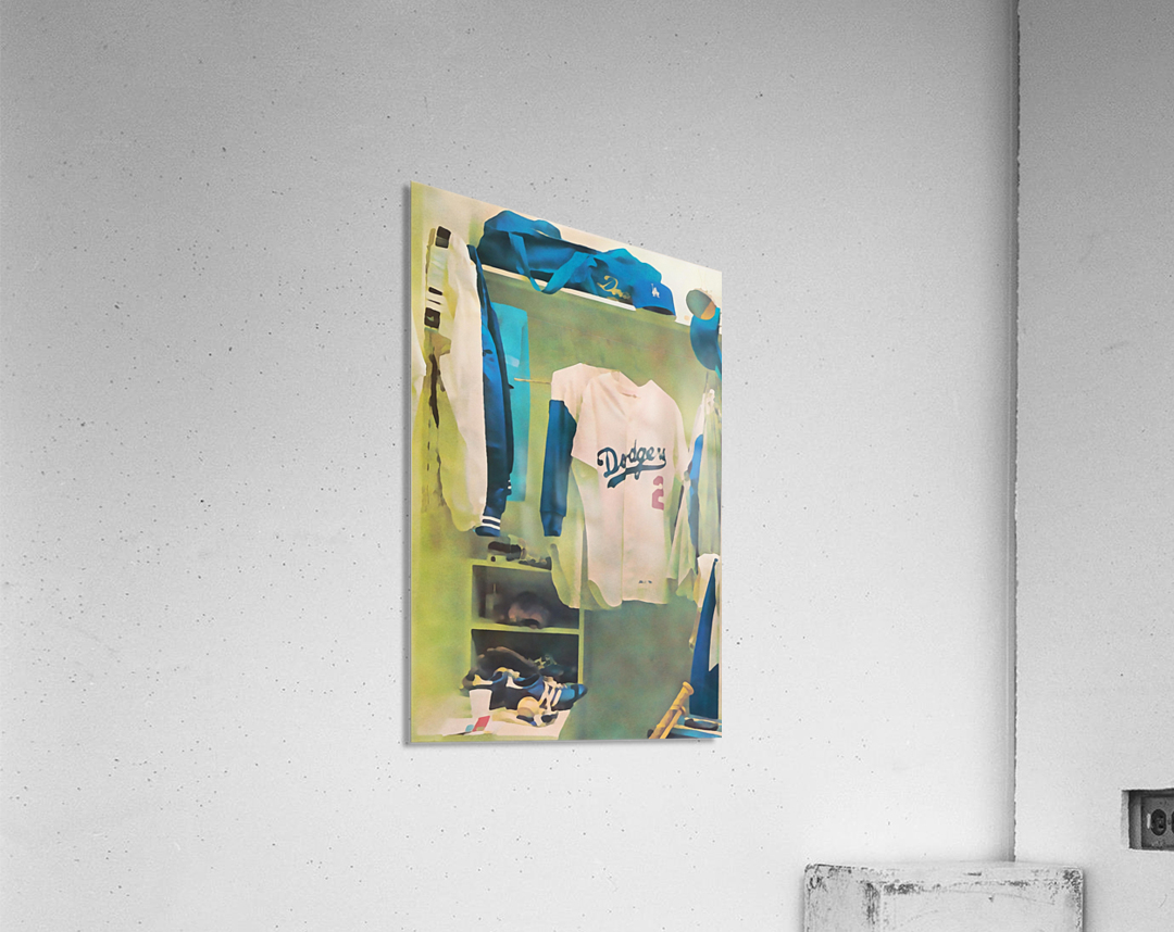 Vintage LA Dodgers Baseball Locker Room Art_Retro Baseball Art