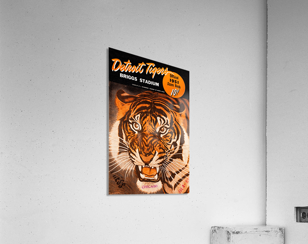 1950 Vintage Detroit Tigers Scorebook Cover - Digital Reproduction - Print or Matted or Framed