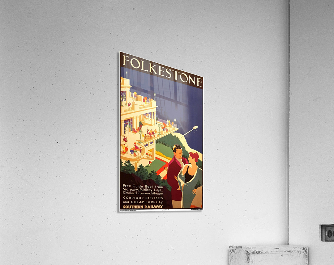 English Art Deco Travel Poster for Folkestone by Danvers, 1934 - Vintage  Posters By La Belle Epoque