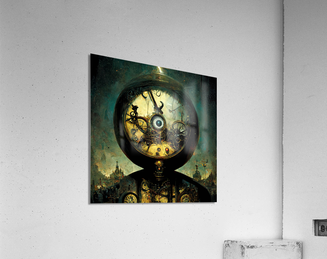 science fiction fantasy: cyborg clock in steampunk style - LuisaFumi