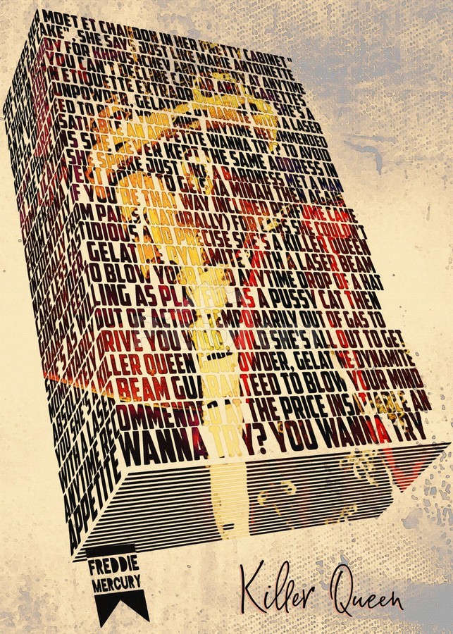 Queen lyrics print