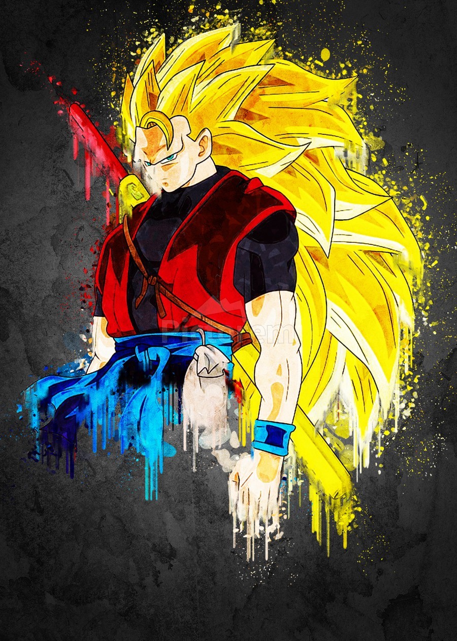 Goku Young Songoku Dragon Ball DBZ Anime drawing black and white | Art  Board Print