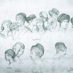 Sketch of hairstyles from ancient sculptures by Alma-Tadema - Alma-Tadema Sketch of hairstyles from ancient sculptures by Alma-Tadema - Alma-Tadema