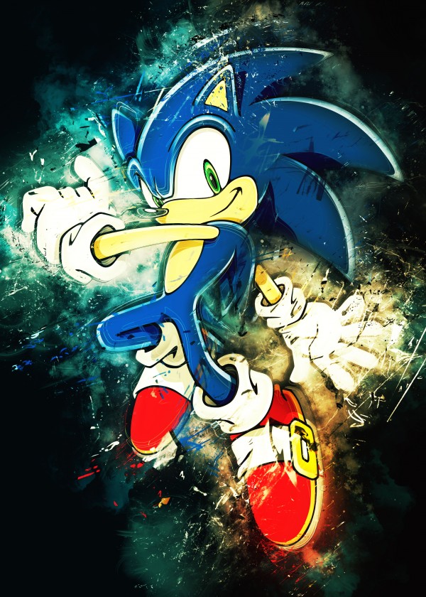 ง'̀-'́)ง  Sonic, Hedgehog art, Sonic the hedgehog