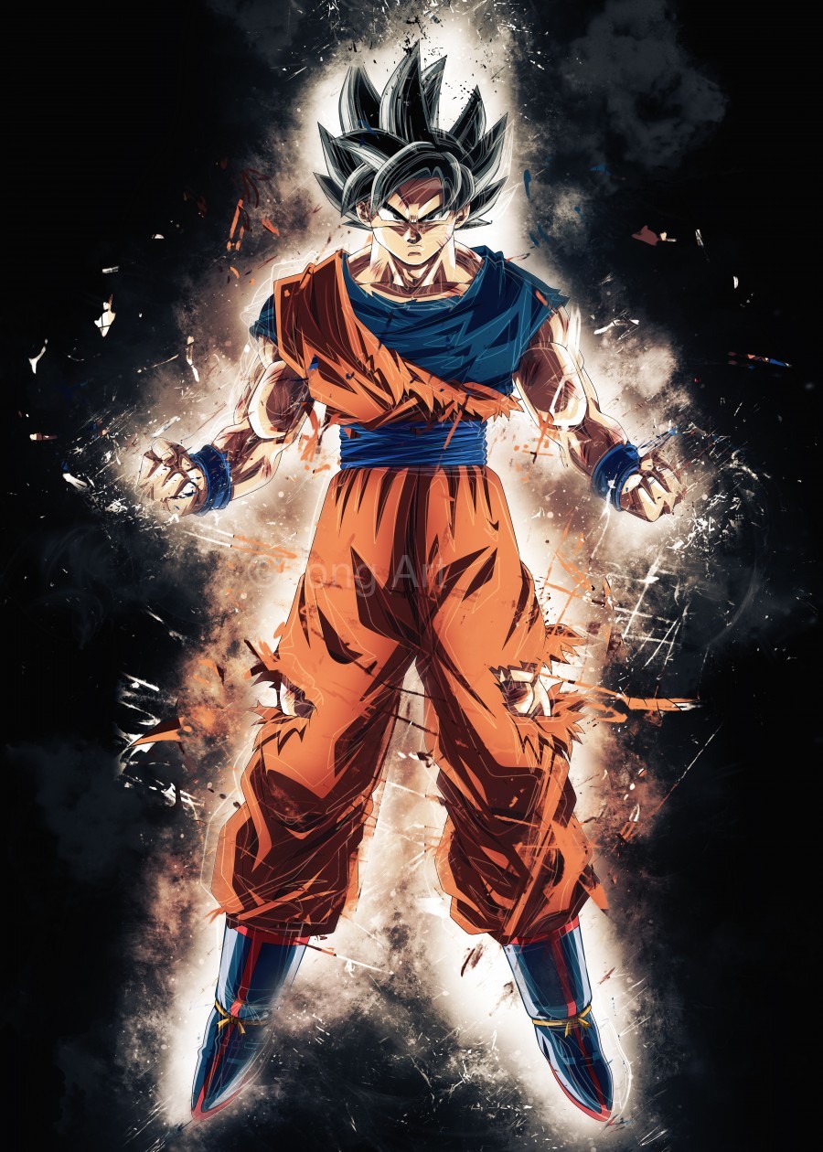 breathtaking detailed painting of goku ultra instinct