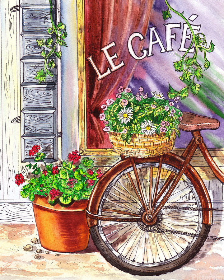 Bicycle with flowers painting hotsell