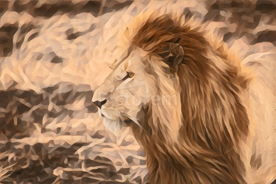 Desert Lion Painting - Lovely Singam Desert Lion Painting - Lovely Singam