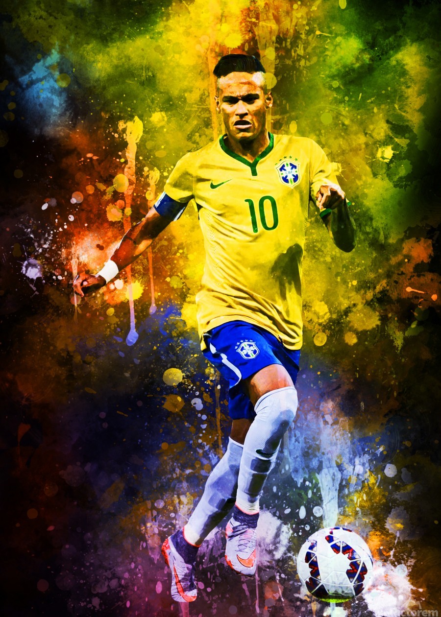 NEYMAR Jr Brazil 10 Football Legends ART Brazil Soccer Art Poster - No Frame