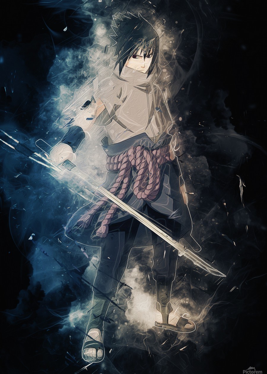 Canvas Hd Prints Naruto Uchiha Sasuke Classic Decorative