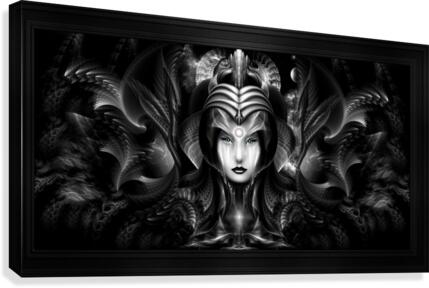 Cyiria Queen Of The Dark Realm Fractal Fantasy Art Portrait FRM  Canvas Print