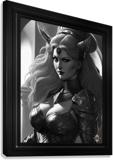 Silver Haired Winged Crown Goddess Sci-Fi Fantasy AI Concept Art by Xzendor7  Canvas Print