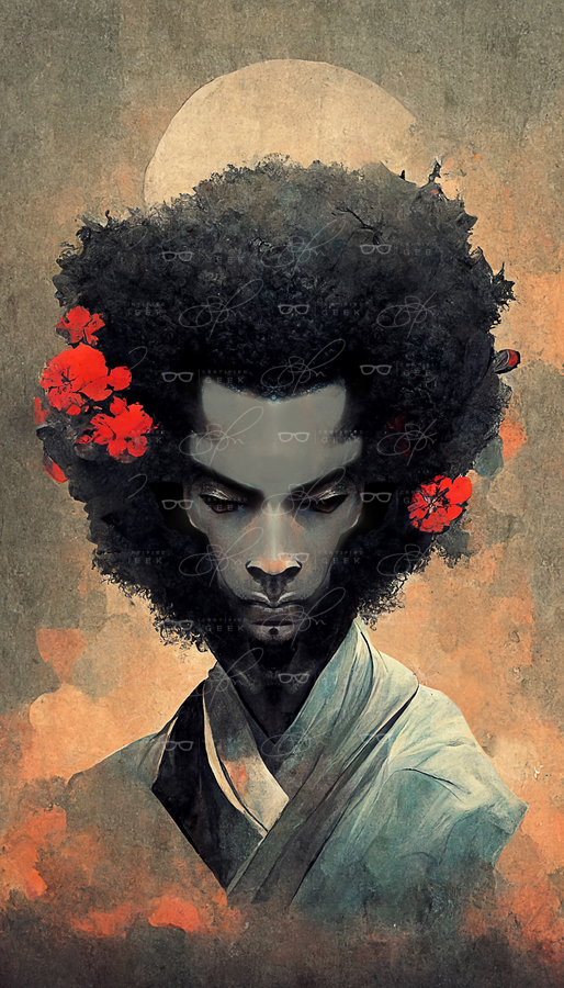 rick troula on Tumblr: Afro Samurai! Badass animation. ... #afrosamurai # samurai #rtroula #ricktroula #traditionalart #drawing #art #manga #anime...