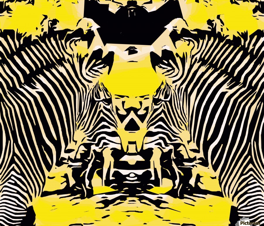 drawing and painting zebras with yellow and black background - TimmyLA