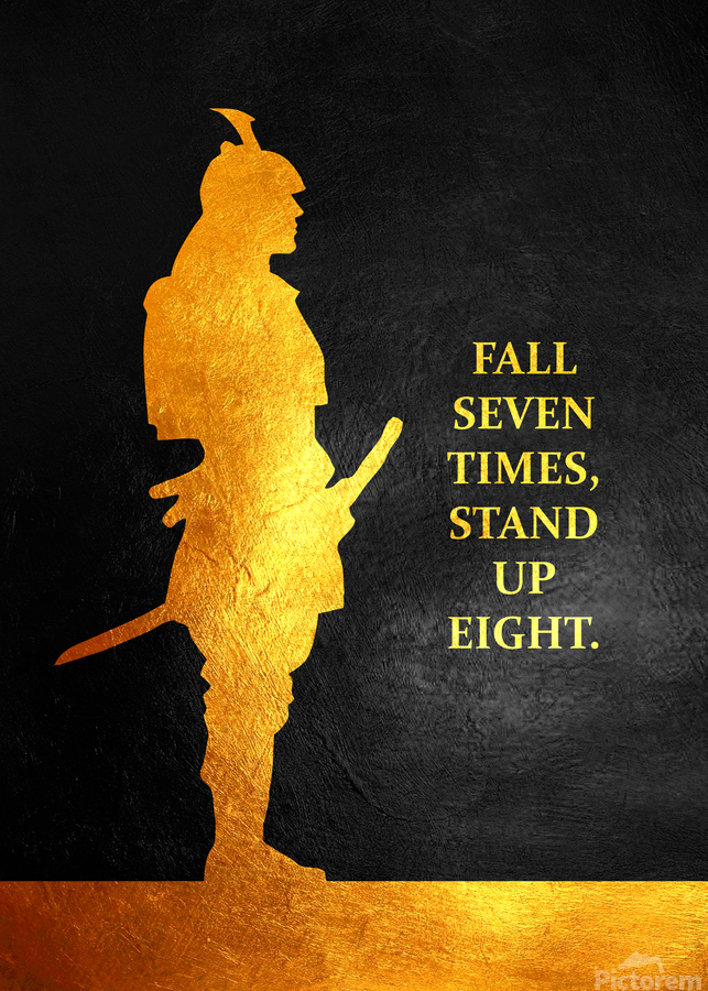 Fall seven times. Stand up eight. Motivational Wall Art - ABConcepts