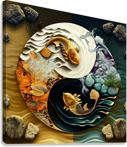 koi fish feng shui painting art - Goldfishwallart