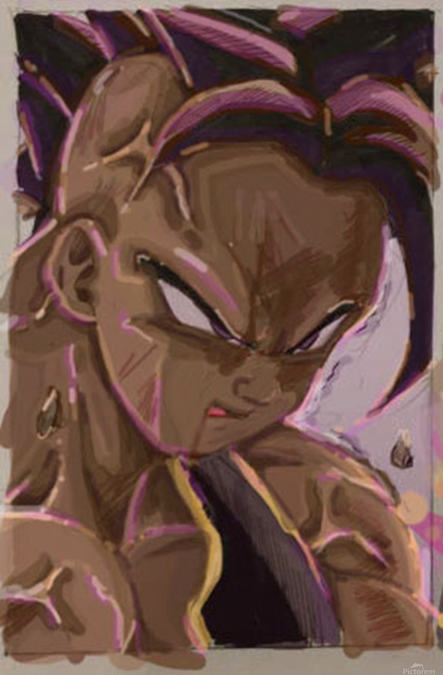 Premium AI Image  draws sangoku with black African features the