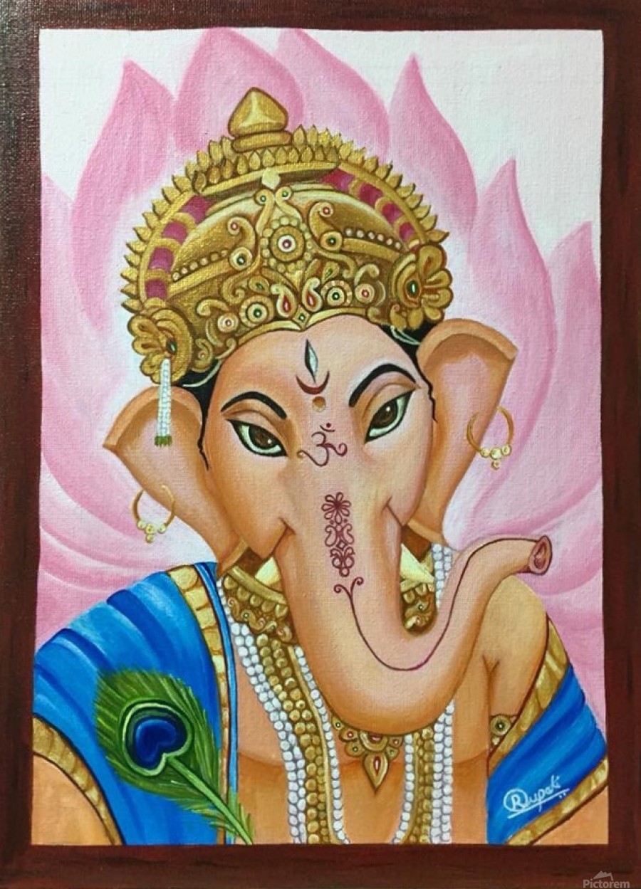 load ganesha wall painting - Rupali Lakhote