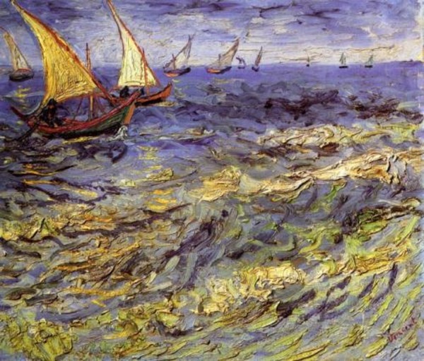 Fishing boats on a  choppy sea  by Anler s Gallery