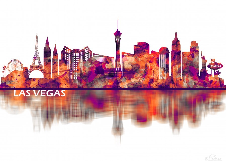  Las Vegas Skyline 2022 PHOTO PRINT UNFRAMED Dusk Color