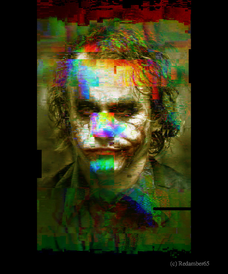 Heath Ledger as the Joker Square Grid Pattern (Pattern by me, Man