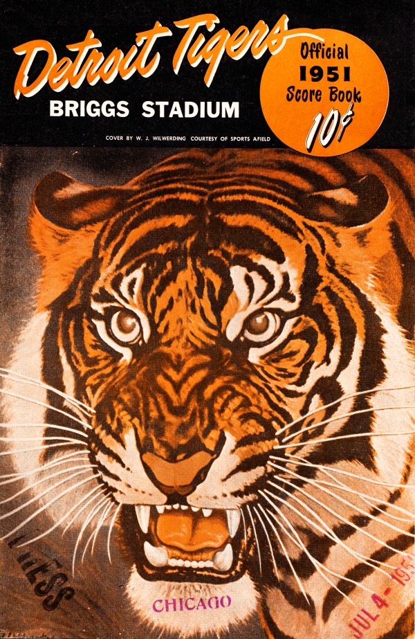 1950 Vintage Detroit Tigers Scorebook Cover - Digital Reproduction - Print or Matted or Framed