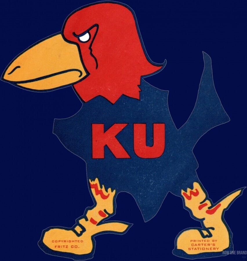 Vintage Kansas Jayhawk Art - Row One Brand