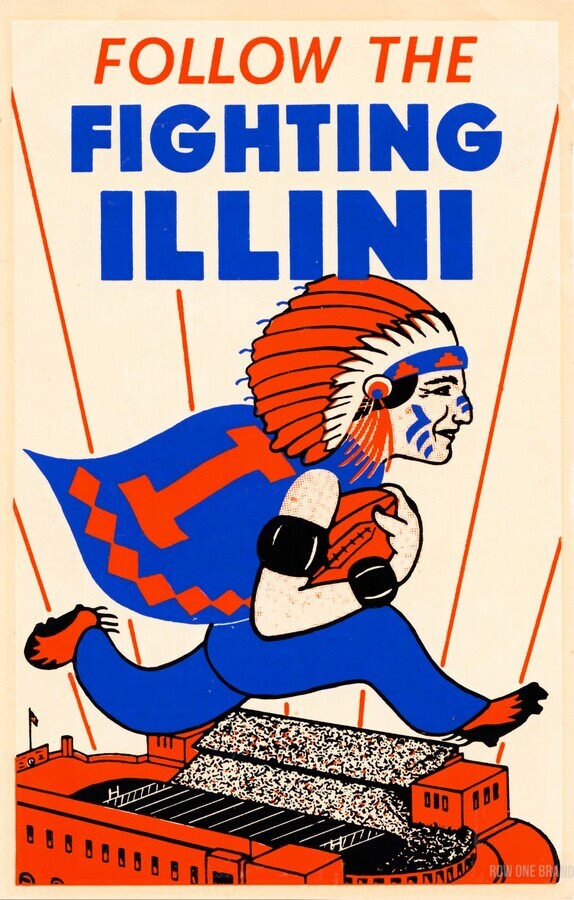 The Fan-Brand 28 in. x 19 in. Illinois Fighting Illini Framed