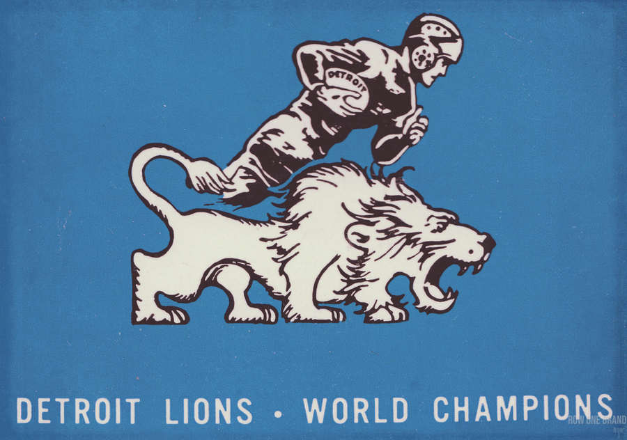1957 Detroit Lions Vintage Football Art - Row One Brand