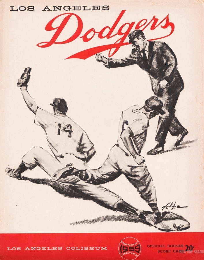 1959 LA Dodgers Baseball Scorecard Canvas