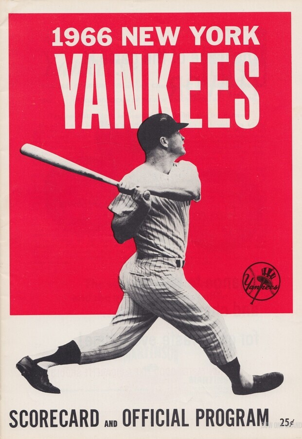1966 New York Yankees Baseball Score Card Art - Row One Brand