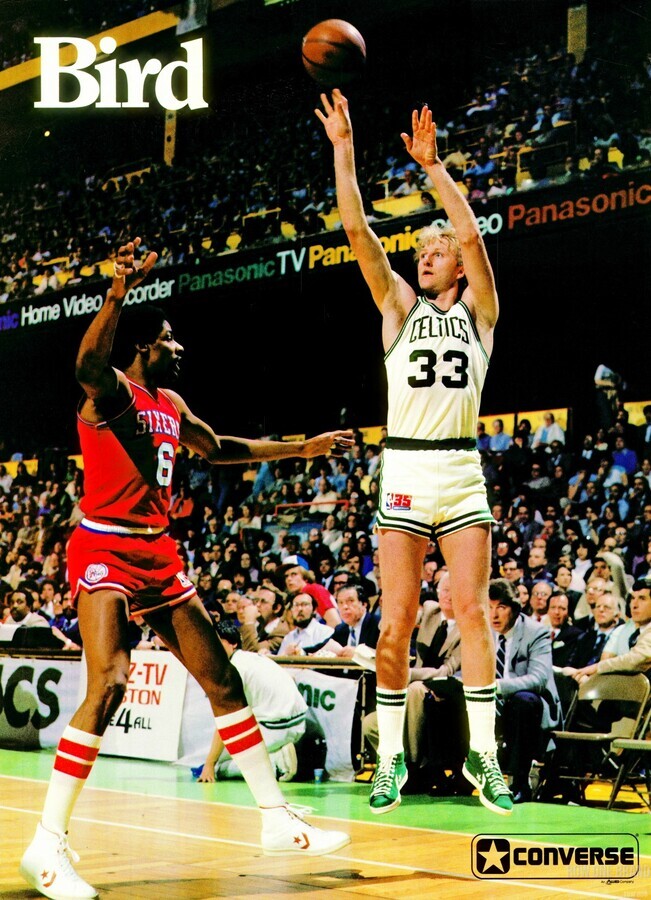 1981 Boston Celtics Larry Bird Converse Poster - Row One Brand