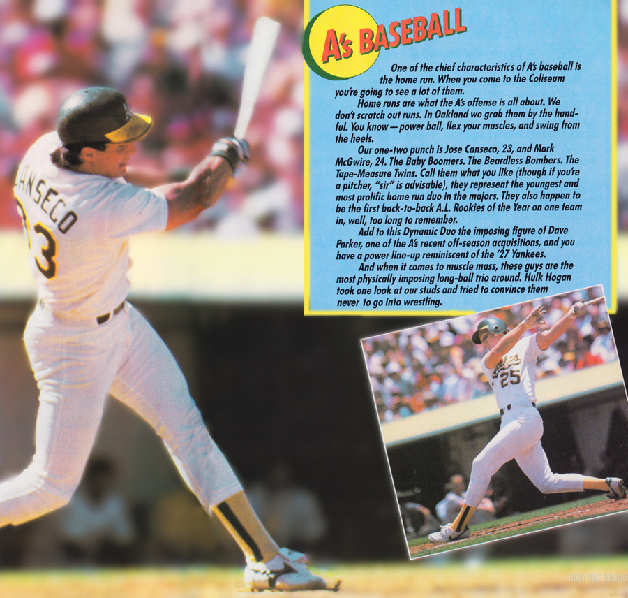 1988 Jose Canseco Oakland As Poster - Row One Brand