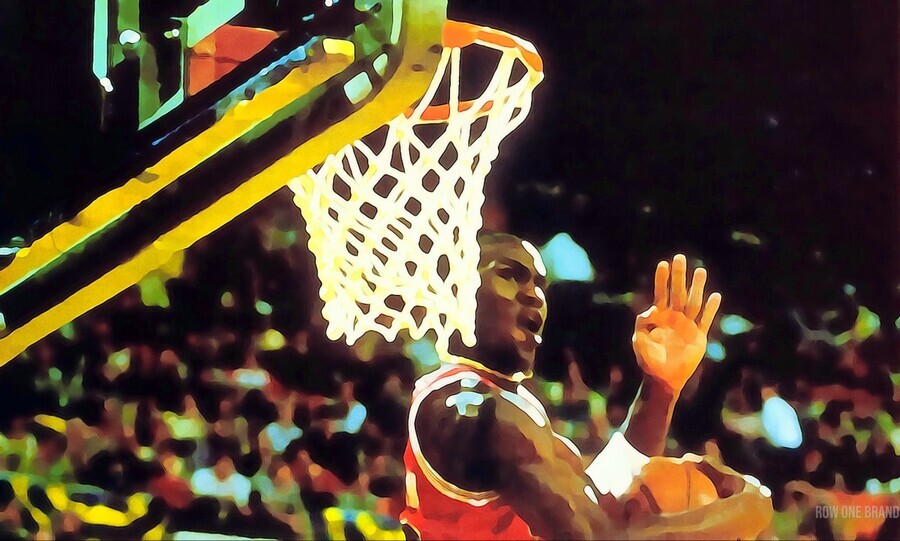 1985 Chicago Bulls Michael Jordan Dunk Poster - Row One Brand