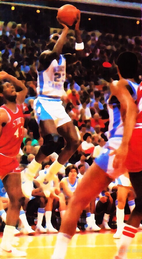 Ralph Sampson and Michael Jordan.  Michael jordan basketball, Michael  jordan photos, Michael jordan pictures