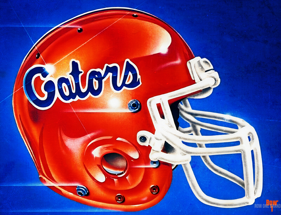 Retro Eighties Florida Gator Football Helmet Art Row One Brand