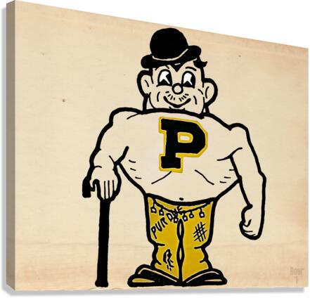 Vintage Purdue Pete Playing Basketball Cartoon - Row One Brand