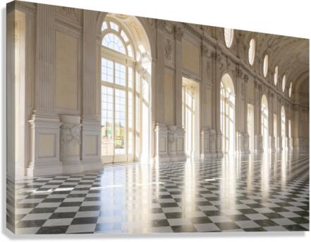 Reggia di Venaria Reale Italy - corridor perspective luxury ma  Canvas Print