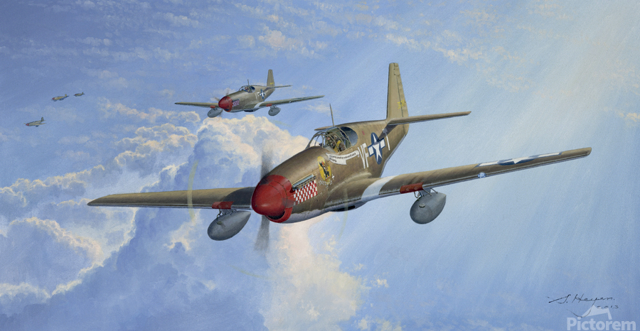 Shangri-lah P-51 Mustang Print by Steven Heyen Wall Art