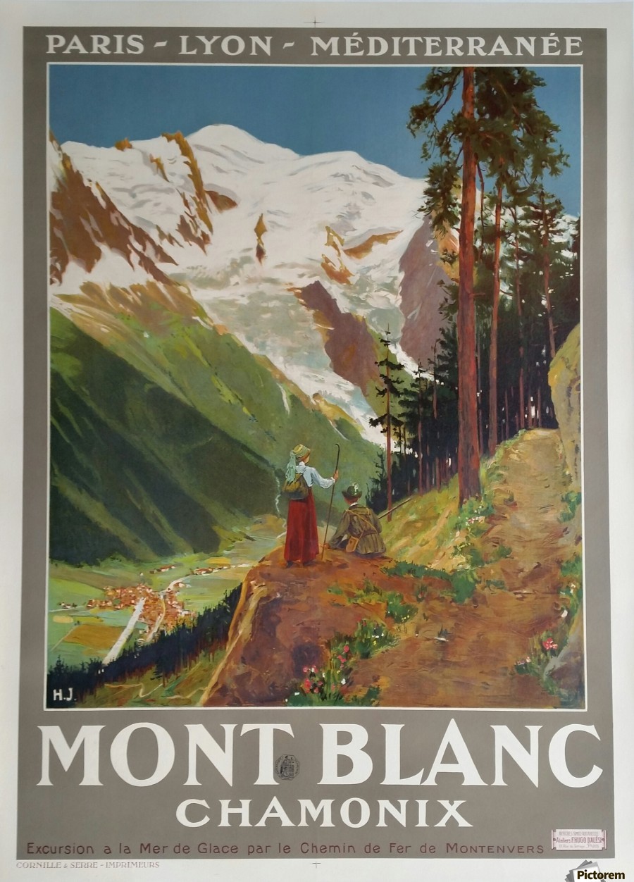 Bore ophavsret Baron Original vintage poster Mont Blanc Chamonix - VINTAGE POSTER
