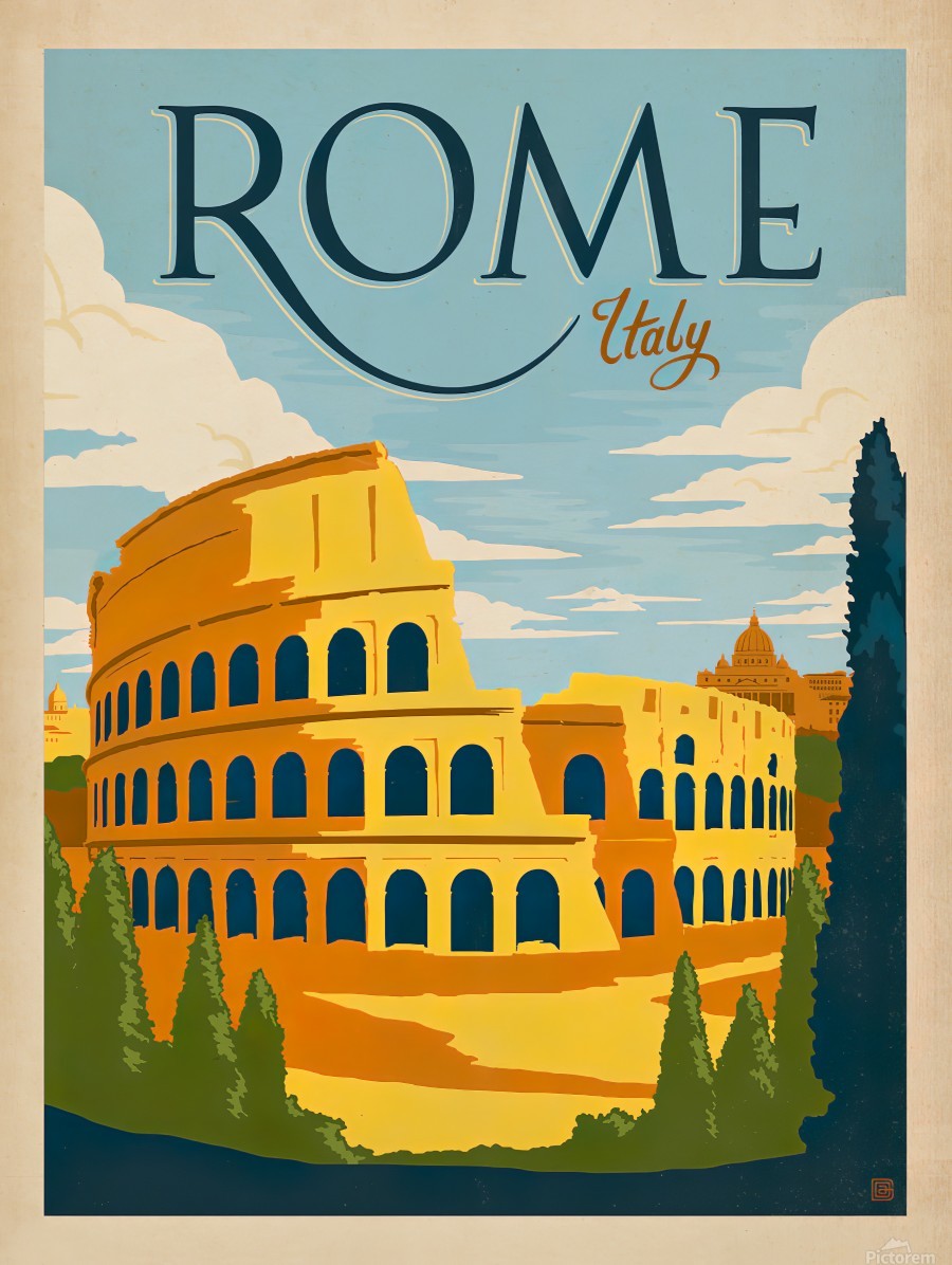Haalbaar Geometrie verkrachting Rome Italy vintage poster - VINTAGE POSTER