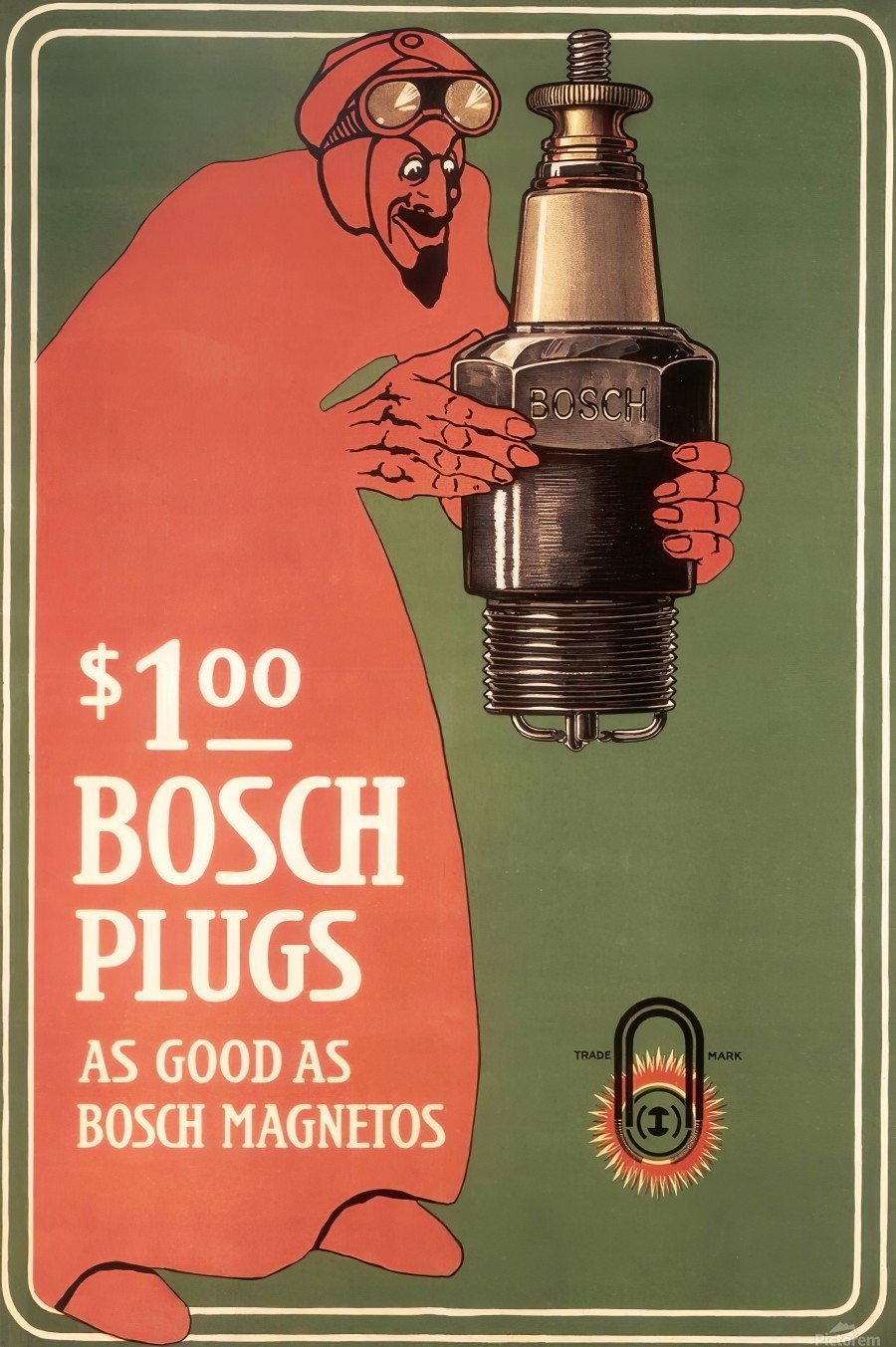 reguleren ga winkelen haag Vintage Bosch Spark Plugs Advertising Poster - VINTAGE POSTER