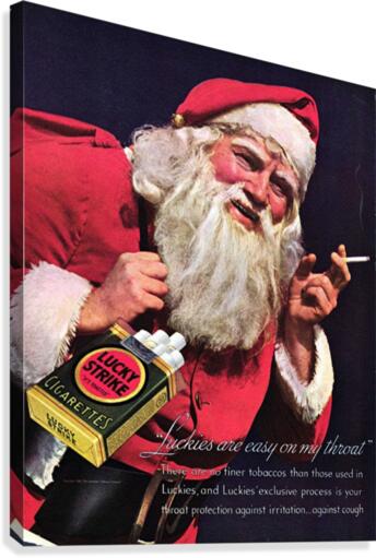 Lucky Strike Santa, 1937 Vintage Cigarette Advertising Poster - VINTAGE  POSTER