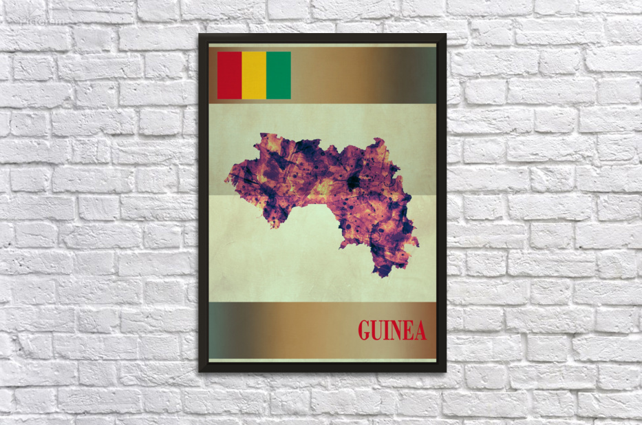 Modern Map - Guinea flag colored GN. Guinea detailed map with flag of  country. Painted in colors in the national flag. Map of Guinea with an  official flag. Illustration on white background