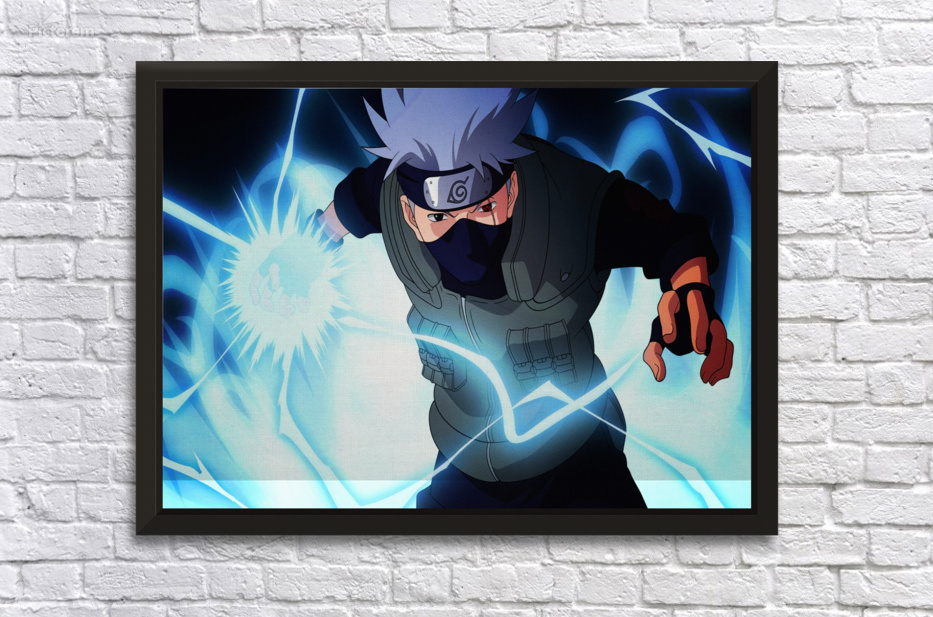 Quadro Com Moldura Kakashi Hatake - Ninja Anime Naruto em Promoção