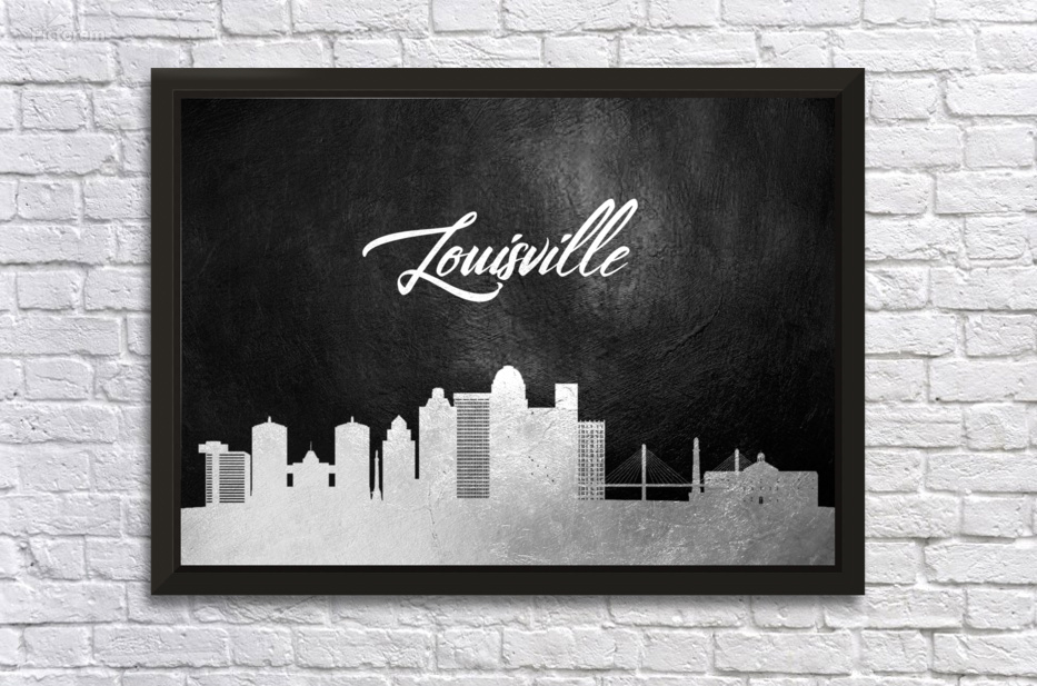 louisville kentucky silver skyline wall art - ABConcepts