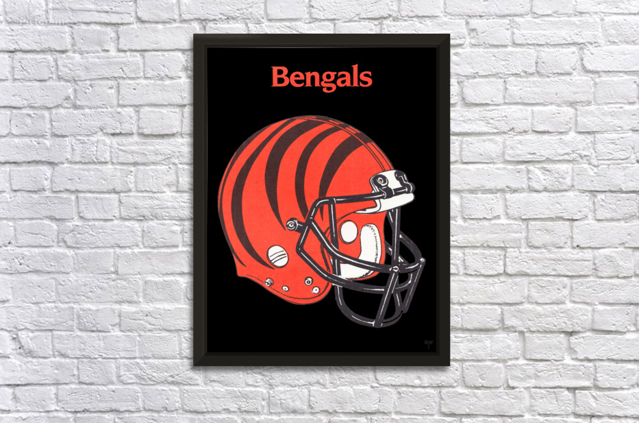 Retro Cincinnati Bengals Helmet Art - Row One Brand