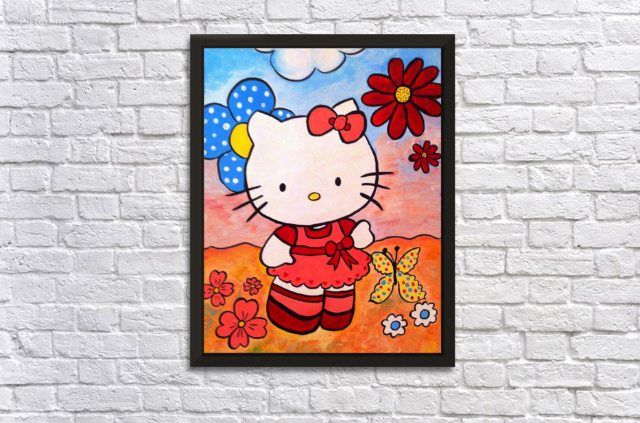 Drawings To Paint & Colour Hello Kitty - Print Design 042