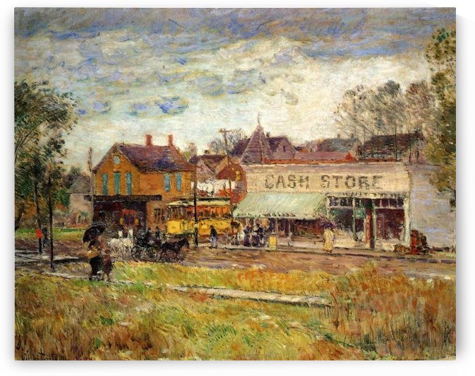 End of the Trolley Line, Oak Park, Illinois by Frederick Childe Hassam