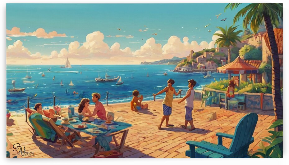 Summer happy vibes on the beach  by Art bloom by Sarah Nabih